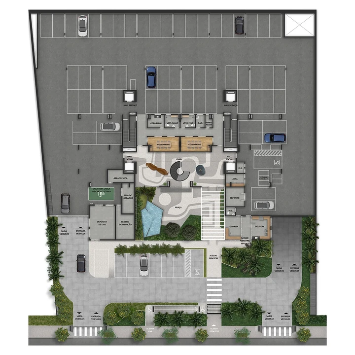 Planta do Monreal by Tarraf: IMPLANTAÇÃO TÉRREO