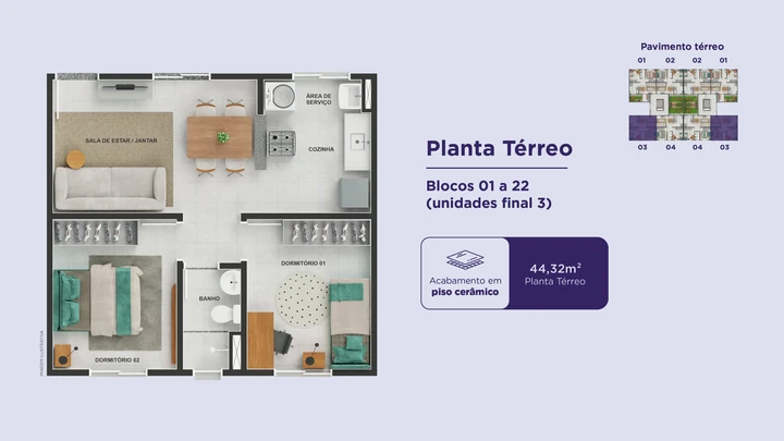Planta do Residencial Ecoviva Maisparque: Planta Térreo