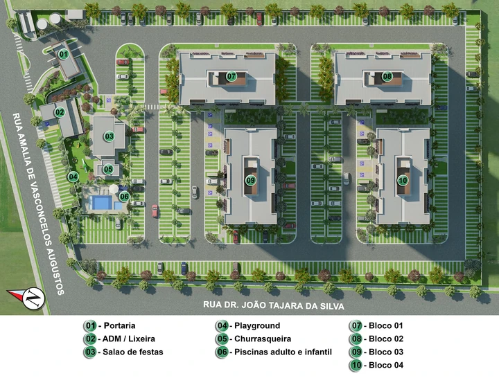 Planta do Green Life São Marcos: Implantação com Bolotário