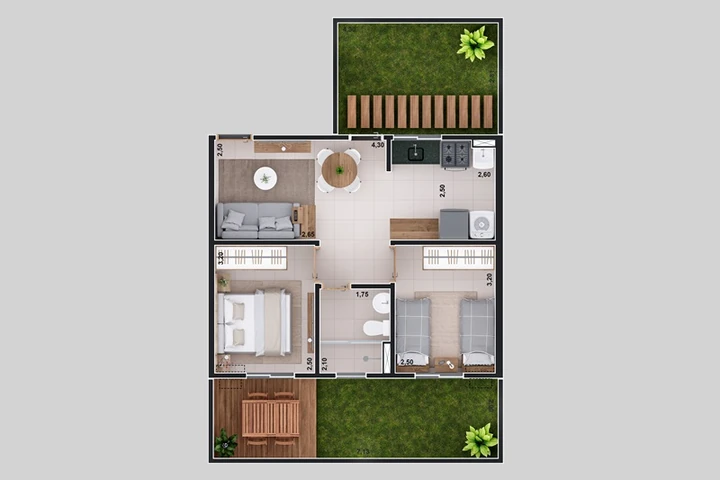 Planta do Vitta Villa Mattioli: PLANTA TÉRREO COM GARDEN TIPO 2