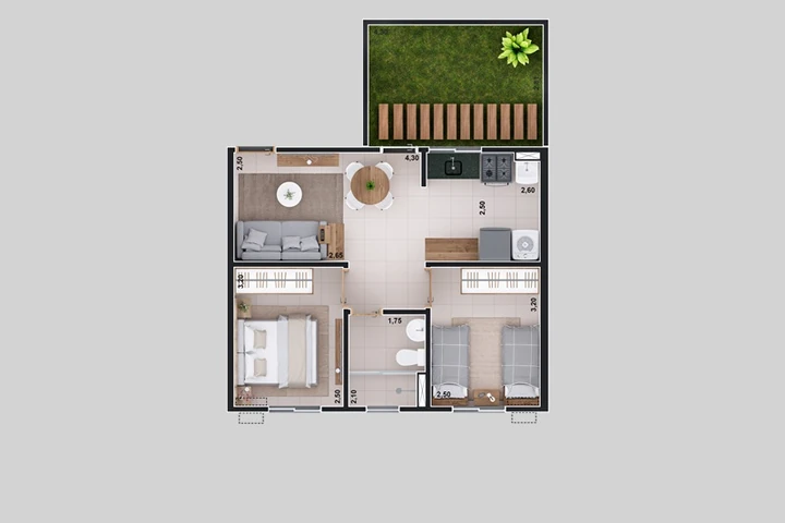 Planta do Vitta Villa Mattioli: PLANTA TÉRREO COM GARDEN TIPO 3