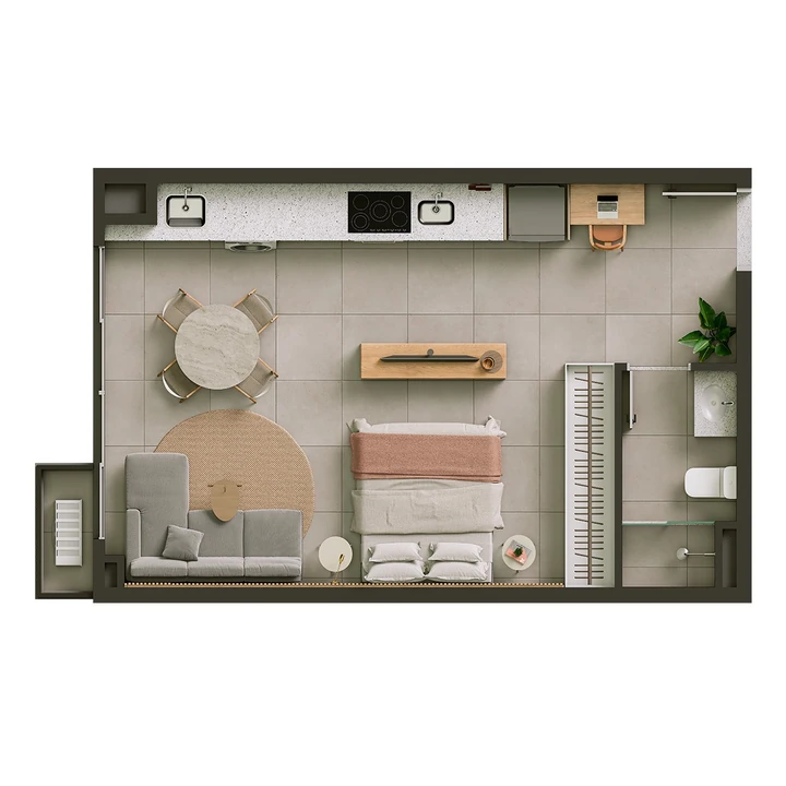Planta do Ipanema: Planta Tipo | Studio - 41 m²