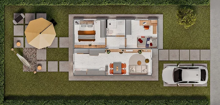 Planta do Residencial Vetorasso: Planta humanizada (CAM-HUMANIZADA)