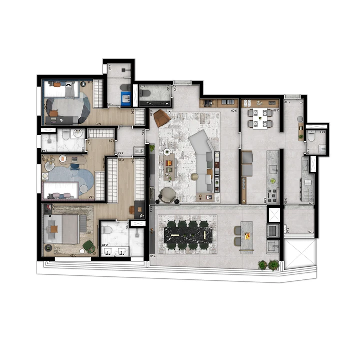 Planta do Quintessa by Tarraf: Planta - Varanda Gourmet