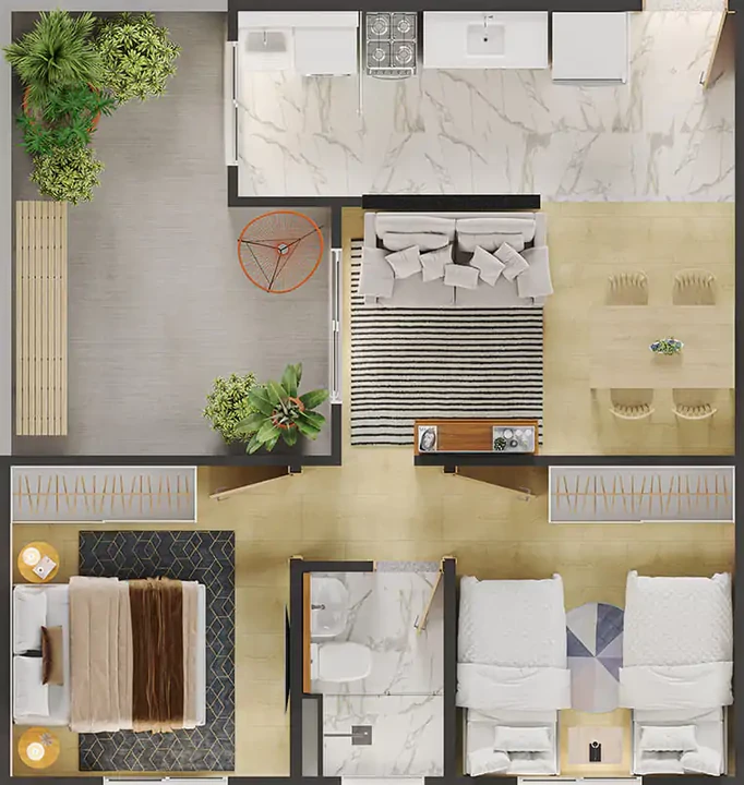 Planta do Residencial Pádua: Planta Garden