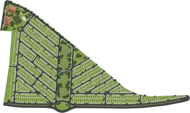 Planta do Parque das Amoras 2: Loteamento com infraestrutura completa