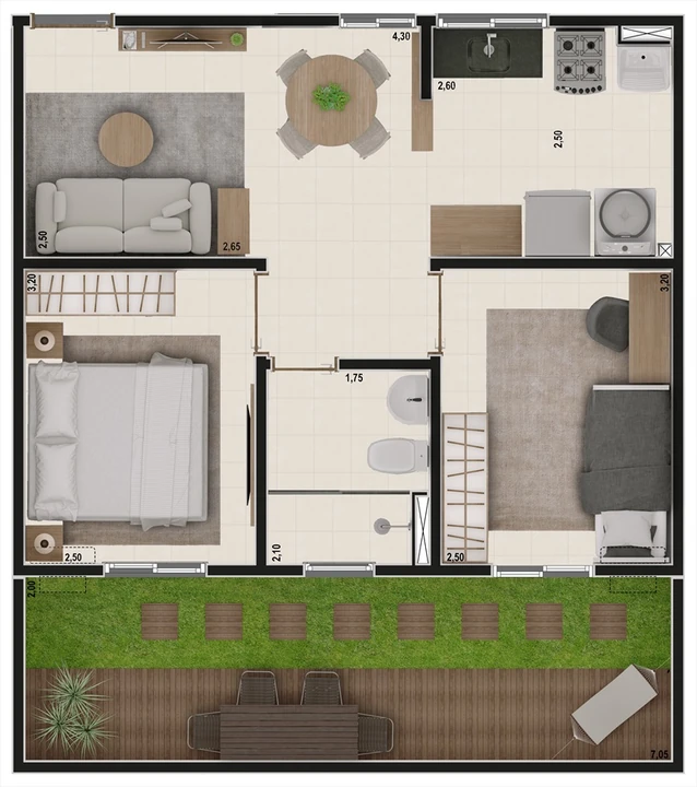 Planta do Vitta Villa Mattioli: PLANTA TÉRREO COM GARDEN TIPO 1
